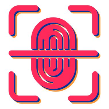 parmak izi simgesi, basit tasarım vektör çizimi