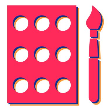 Bir boya fırçası setinin vektör çizimi