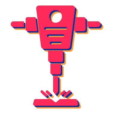 matkap simgesi. Web için robot vektör simgelerinin karikatür çizimi