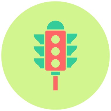 Trafik ışıkları düz vektör simgesi