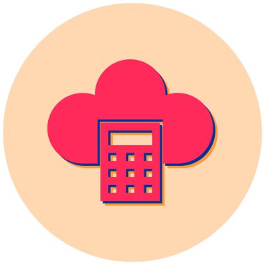 Bulut Hesaplama. Web simgesi basit illüstrasyon