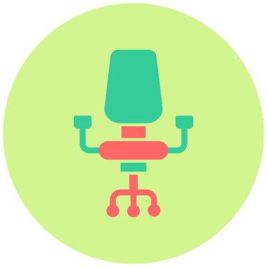 Resepsiyon sandalye düz vektör simgesi