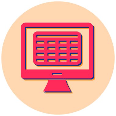 bilgisayar monitör simgesini vektör çizim