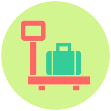 Bagaj tartısı. Web simgesi basit illüstrasyon