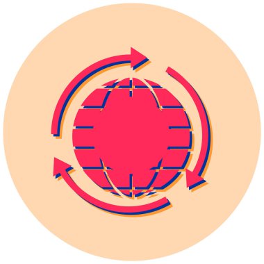  dünya ikonu, basit tasarım vektör çizimi