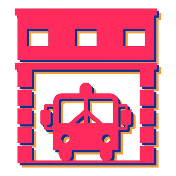 Piros Busz Ikon Fehér Háttér Vektor Illusztráció — Stock Vector