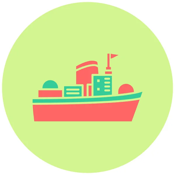 Barco Combate Icono Web Ilustración Simple — Vector de stock