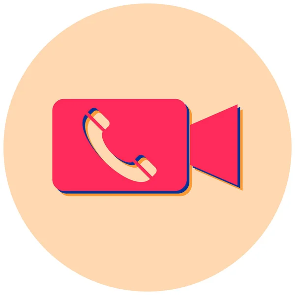 Video Camera Call Simple Illustration — Stock Vector