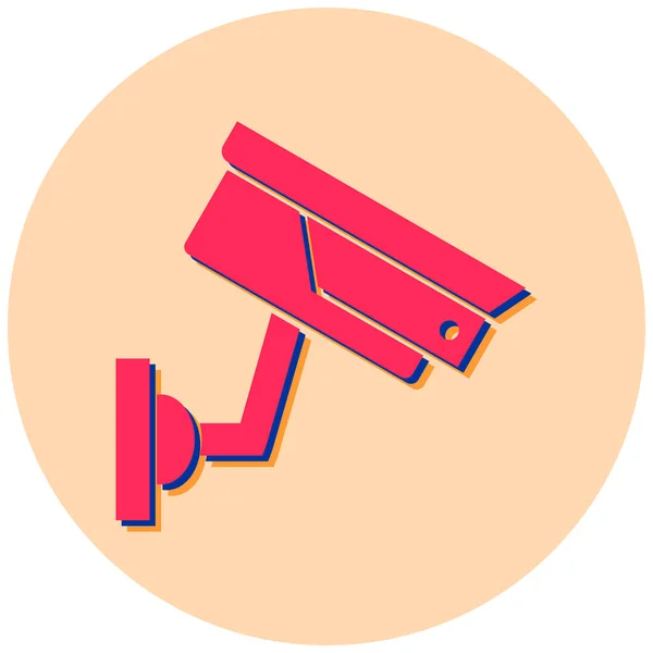 Security Camera Icon Flat Design Style Vector Illustration — Stock Vector