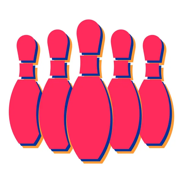 Bowlingspelden Pictogram Vectorillustratie — Stockvector