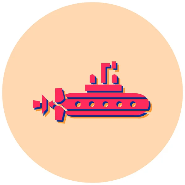 Submarine Web Icon Simple Illustration — Stock Vector