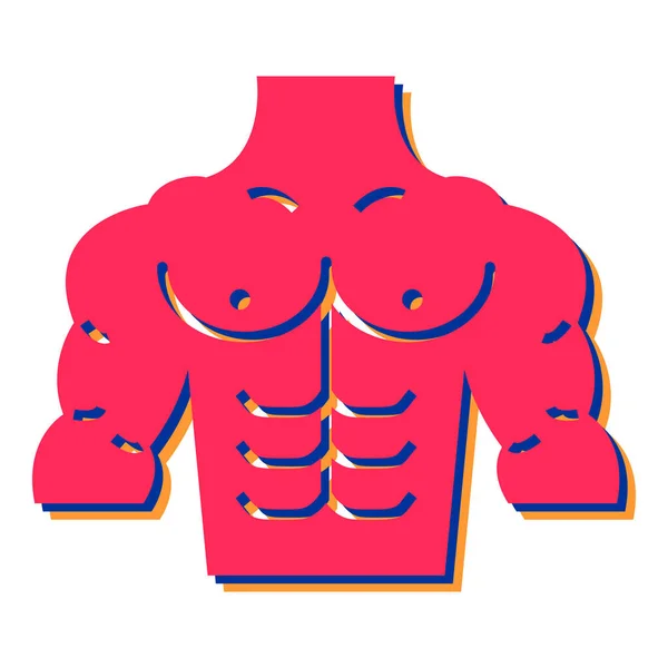 Vector Illustration Body Muscular Icon Fit Athletic Medical Symbol Stock — Image vectorielle