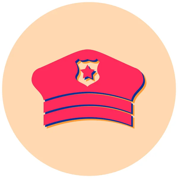 警察帽子矢量图标现代简约设计 — 图库矢量图片