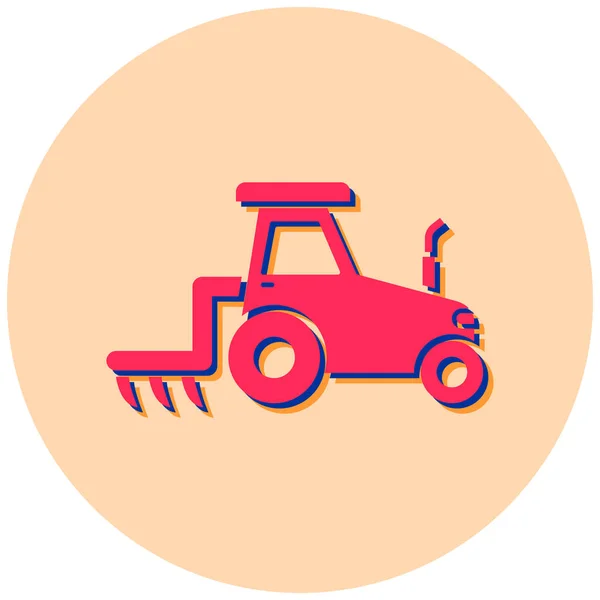 Traktor Platt Vektor Ikon — Stock vektor