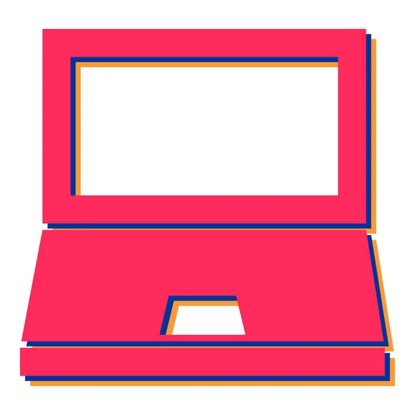 Laptop Icon Flat Illustration Computer Vector Icons Web — Stok Vektör