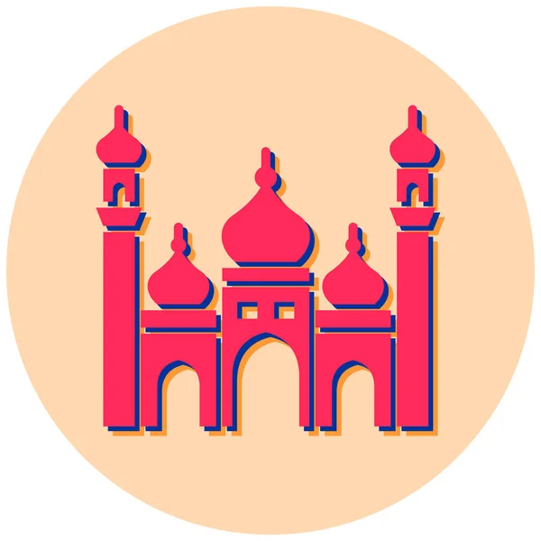 Icône Mosquée Illustration Plate Des Icônes Vectorielles Taj Mahal Pour — Image vectorielle