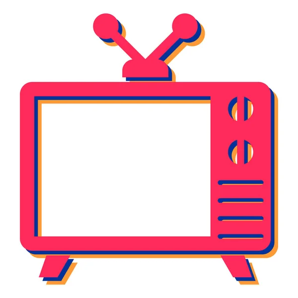 テレビのアイコン ウェブのためのテレビのベクトルアイコンのフラットイラスト — ストックベクタ