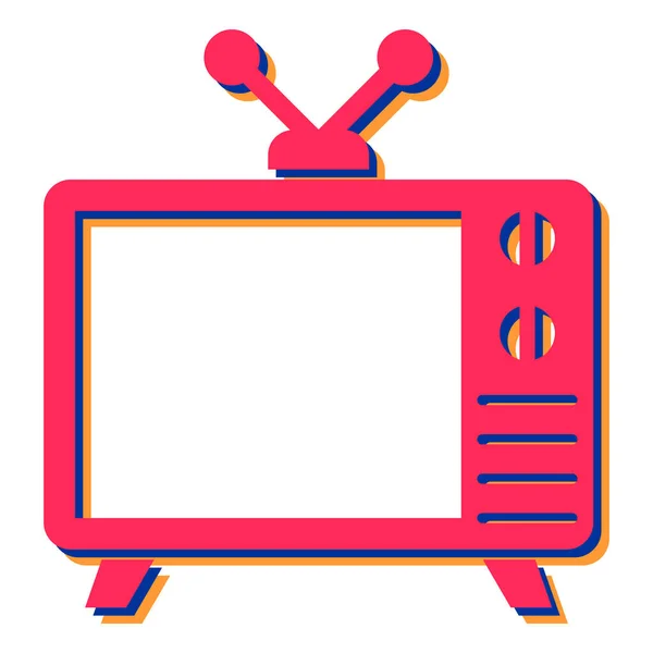 Icon Flat Illustration Television Vector Icons Web — Stock Vector