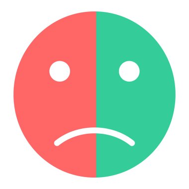 üzgün yüz simgesi, vektör illüstrasyonu