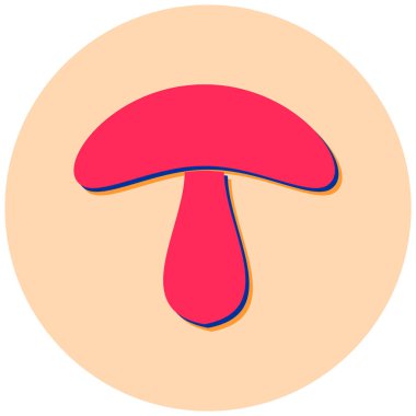 Mantar. Web simgesi basit illüstrasyon