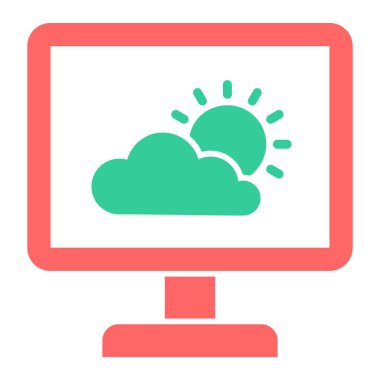 Bulut. Web simgesi basit illüstrasyon