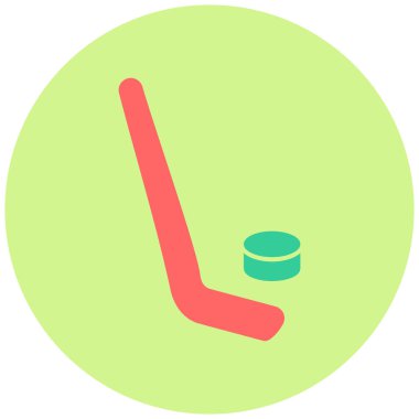 Buz hokeyi. Web simgesi basit illüstrasyon