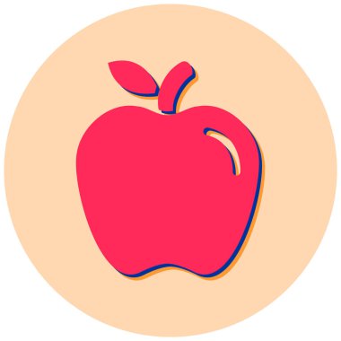 Elma. Web simgesi basit illüstrasyon