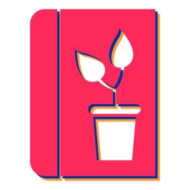 Yaprak ikonlu bitki. Web için saksı çiçek vektör simgelerinin düz çizimi