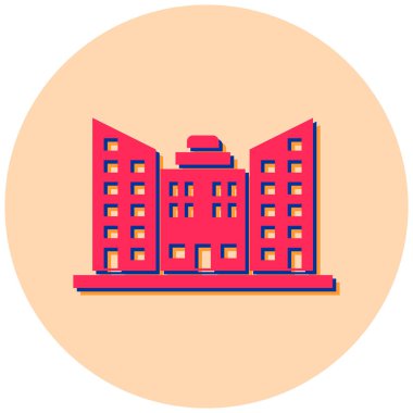 Bina. Web simgesi basit illüstrasyon