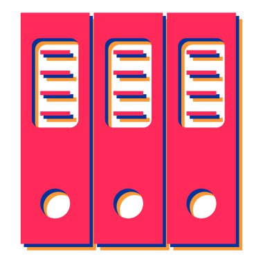 Ofisin vektör çizimi ve öğrenme sembolü. Web için dizin ve belge koleksiyonu.