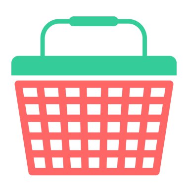 Alışveriş sepeti ikonu. Web için basit tramvay vektör simgeleri çizimi