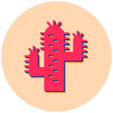 Kaktüs. Web simgesi basit illüstrasyon