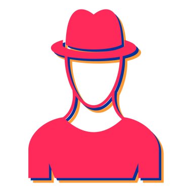 Şapkalı adam, vektör çizimi.