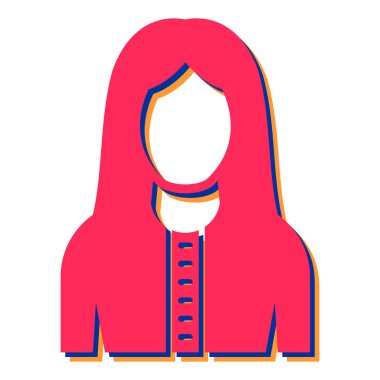 Uzun saçlı kadın, vektör çizimi