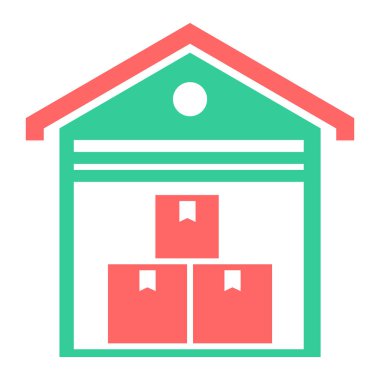 Depo. Web simgesi basit illüstrasyon