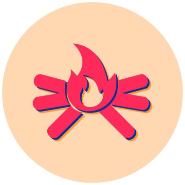 kamp ateşi ikonu vektör illüstrasyonu