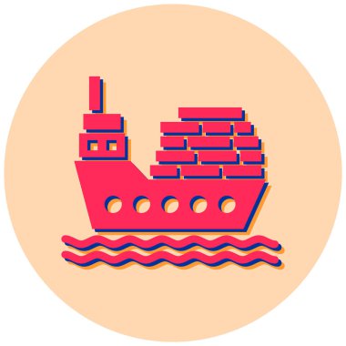 Gemi. Web simgesi basit illüstrasyon