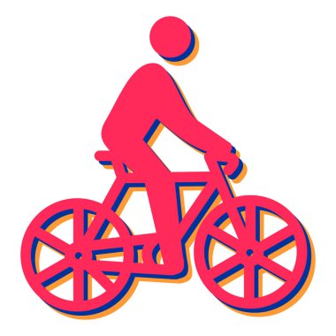 Bisikletli adam. Web simgesi basit illüstrasyon