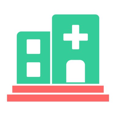 Hastane binası. Basit illüstrasyon