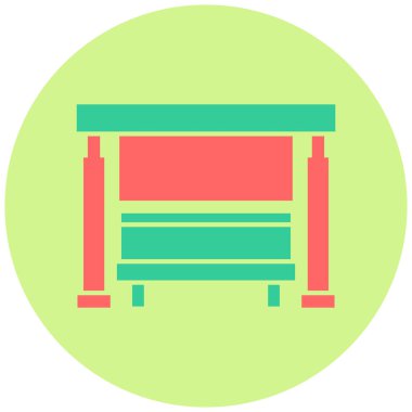 Otobüs durağı. Web simgesi basit illüstrasyon