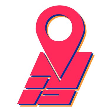 Harita iğne simgesi. GPS navigasyon sembolü. vektör illüstrasyonu