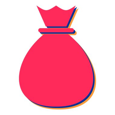 Çuval dolusu para çantası ikonu. vektör illüstrasyonu