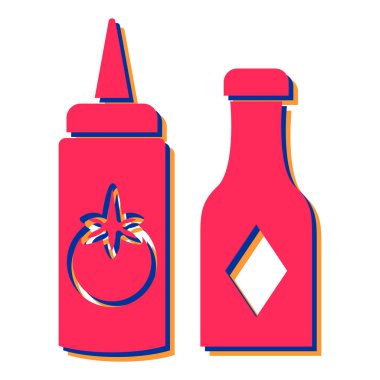 Soda ve kırmızı biber vektör illüstrasyon tasarımlı bir şişe tekila.