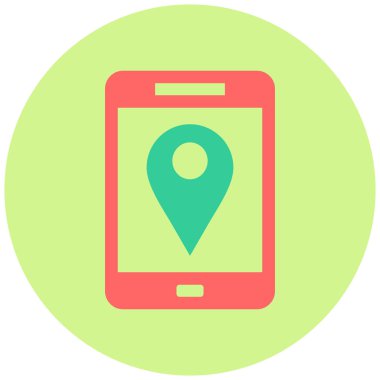 Tablet Haritası. Web simgesi basit illüstrasyon