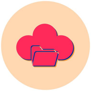 Bulut dosyası. Web simgesi basit illüstrasyon