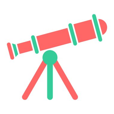 Teleskop. Web simgesi basit illüstrasyon