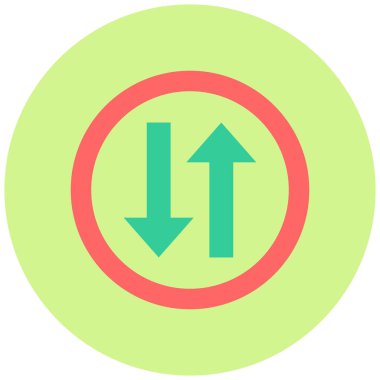 Yukarı Aşağı simgesinin vektör illüstrasyonu