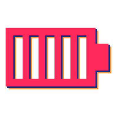 Müziğin modern pil simgesinin vektör çizimi