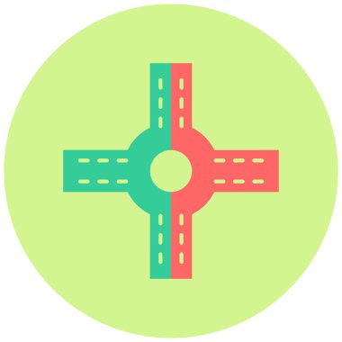 Crossroad simgesinin vektör illüstrasyonu