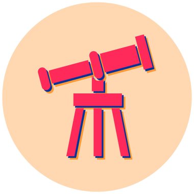 Teleskop. Web simgesi basit illüstrasyon